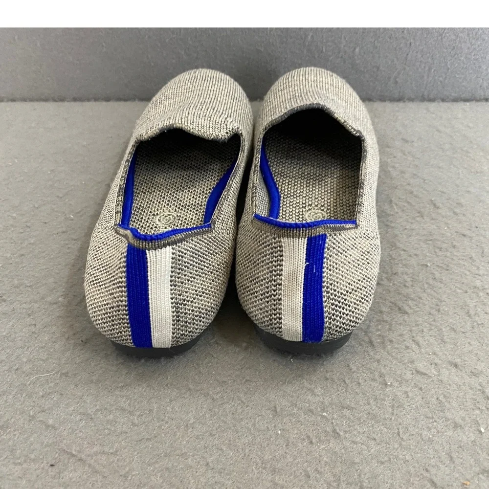Rothys Kids Loafer Grey White Marled Knit Slip On Shoes Size K1 US 13 UK 32 EU